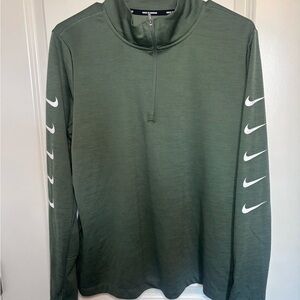 Nike Running Green Long Sleeve Half Zip Shirt womens size L